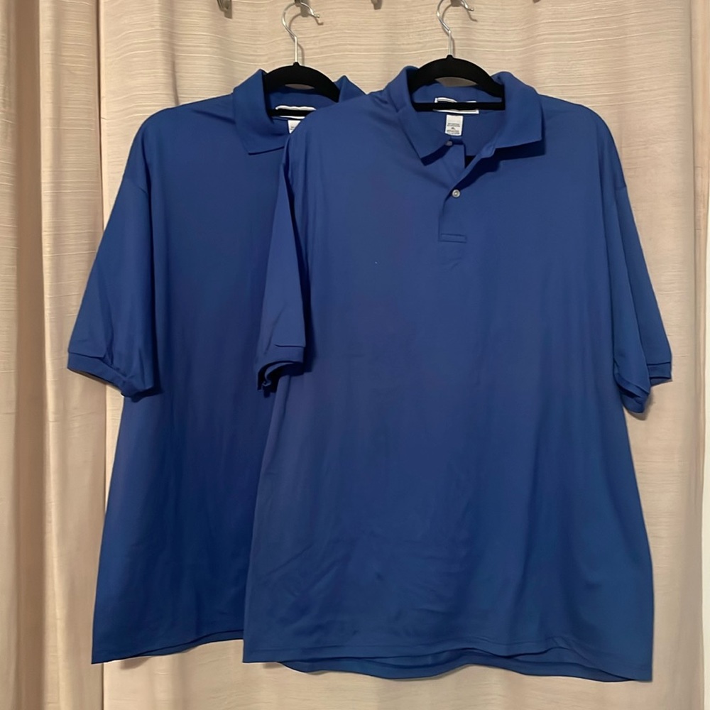 Lot of 2 Jerzees Adult Polo Shirts Mens XL